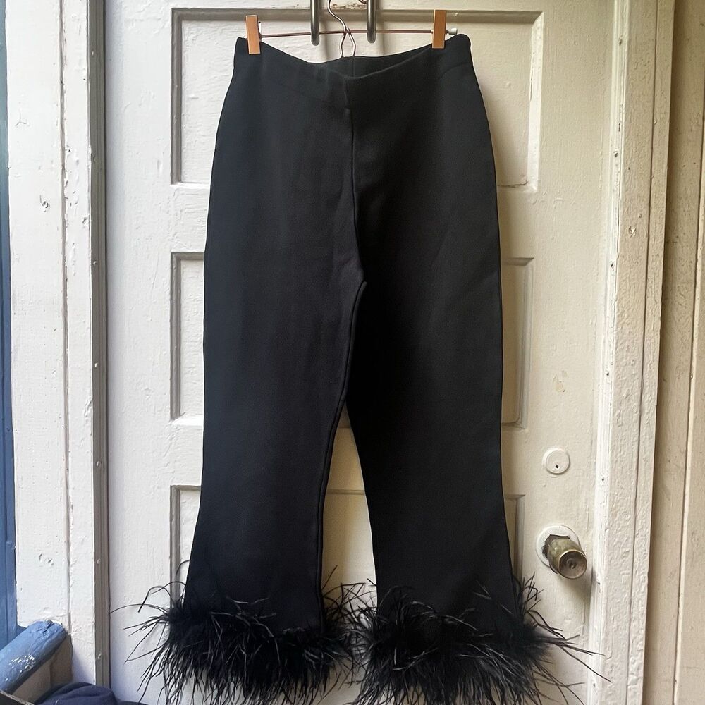 TUCKERNUCK Black Feather Pants M Ashford Compression Knit Party Occasion Dancing